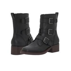 New! Lucky Brand Leather Katriny Steampunk Buckled Moto Boot - Size 7